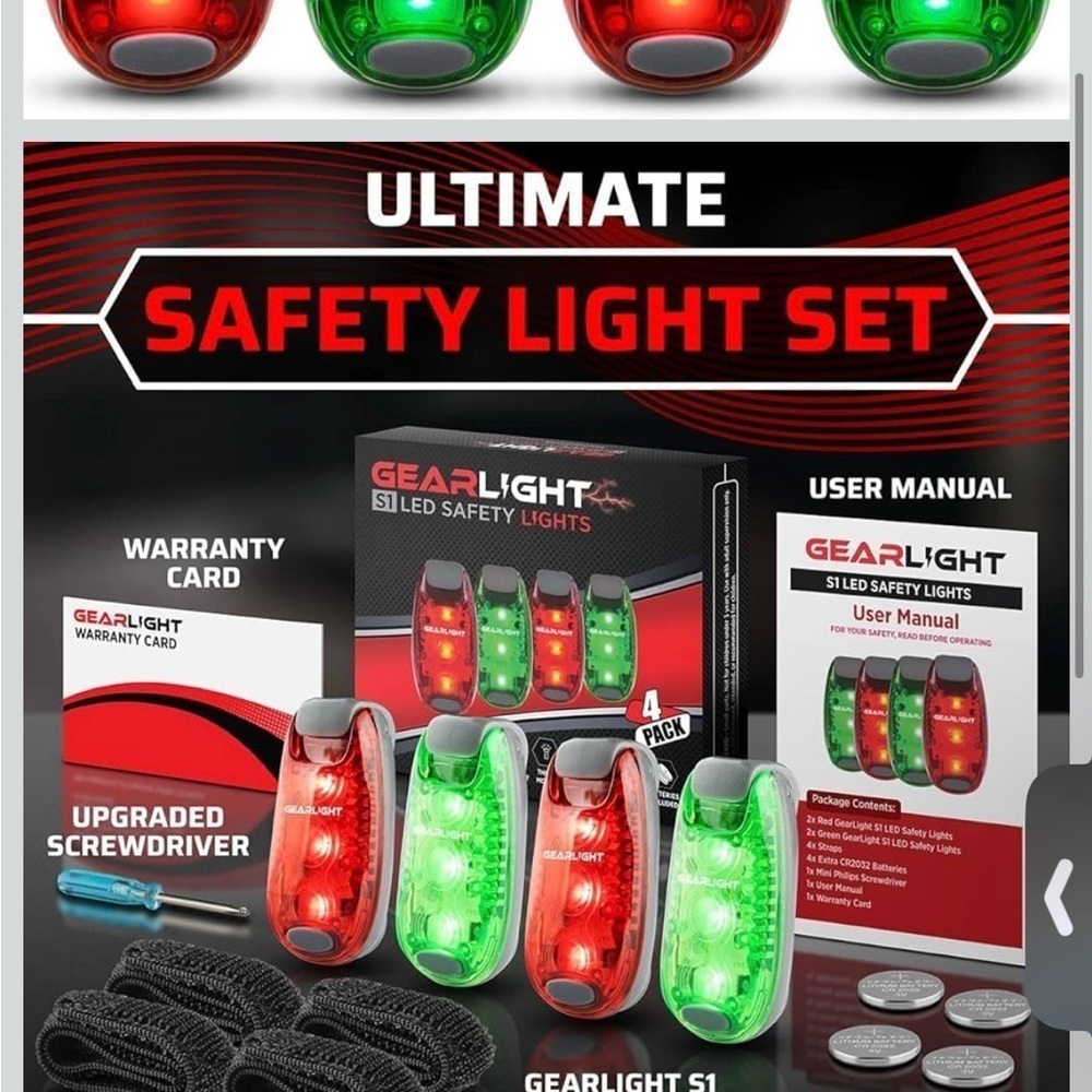GearLight Rechargeable Bike Light Headlight Tail Front Back Night Riding Safety - Picture 2 of 7